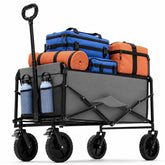 DUMOS front view full wagon showing cargo capacity and gray finish