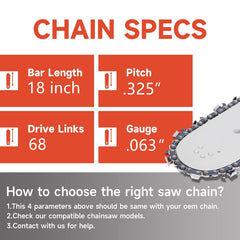 Dunhil chain close-up of cutters highlighting sharpness and consistent cutting