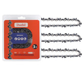 Dunhil 3-pack front view showing three boxed 20-inch chains for quick replacement