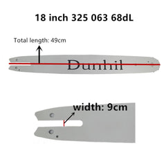 Dunhil guide bar tip and nose detail showing durable construction and smooth tracking