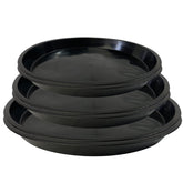 DUNPUTE front view of six saucers showing sizes and packaging, protects floors