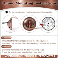 DUNUO closeup of temperature scale showing readable markings for quick checks