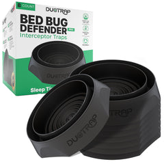 DUOTRAP front view of eight black interceptor cups showing ready-to-use protection