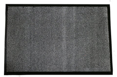 Durable Corporation front view of charcoal 4x6 mat showing full shape and edge, keeps entry neat