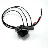 DuRally piezo ignitor kit front view showing knob and three wires for easy replacement
