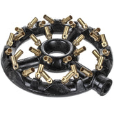 DuraSteel front view cast iron jet burner showing round head and pipe inlet for powerful heating