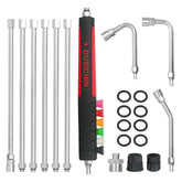 DUSICHIN front view of full extension wand kit showing components and box benefits reach