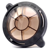 Dusledel front view pump lid showing durable seal and easy fit benefits