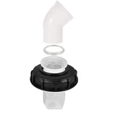 DVECUE front view of IBC lid cap showing threaded seal and durable body protecting tank