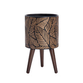 D'vine Dev front view of bronze grey planter showing modern finish and elevated display