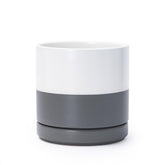 D'vine Dev front view of white grey planter showing clean modern look and stability