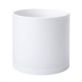 D'vine Dev vista frontal de la maceta blanca 12" con diseño minimalista y beneficio estético