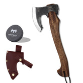 DWFKHT hatchet front profile showing balanced head and beech handle for control