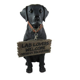 DWK black lab front view showing lifelike pose and warm welcome