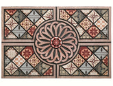 DWKKX front view welcome mat showing vintage flower pattern and curb appeal