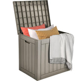 DWVO deck box front view showing compact weatherproof storage benefit