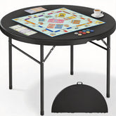 DWVO front view of 48-inch round folding table showing full surface and legs