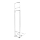 DYNAMI front view of white square backdrop stand showing clean frame and setup benefit
