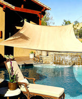 e.share front view of 20x20 canopy showing full shaded area and coverage benefit
