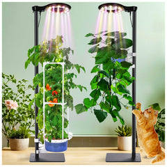 E SUPEREGROW full tower assembled showing compact footprint and strong support