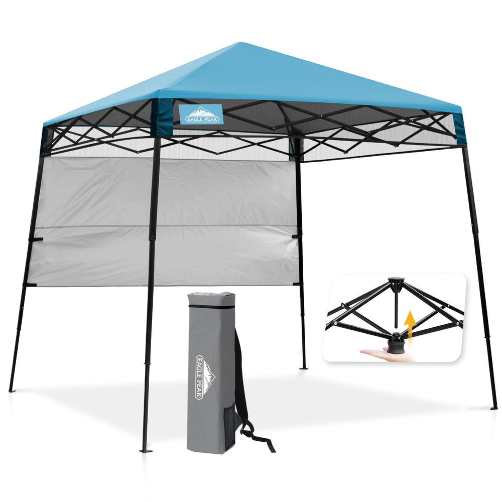 EAGLE PEAK front view setup showing instant shade and quick assembly
