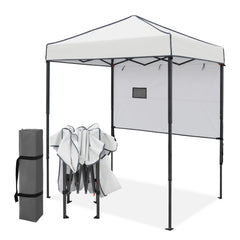 EAGLE PEAK front view of 6x4 white canopy showing shelter and quick setup benefit