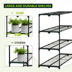 EAGLE PEAK shelf in use with potted plants demonstrates organized growing