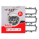 E & S front packaging showing 3-pack chains and fit information for quick selection