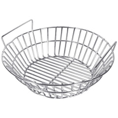 EasiBBQ ash basket front view showing durable stainless steel and fit benefit