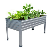 Easllre front view showing galvanized raised bed and clean lines for durable gardening