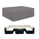 Easy-Going front view showing full rectangular cover protecting patio set