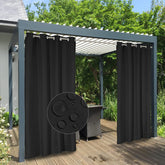 Easy-Going front view of black 54x84 panels showing full coverage and neat finish