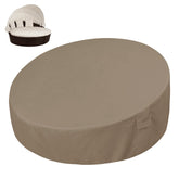 Easy-Going front view of camel daybed cover showing full protection and neat fit