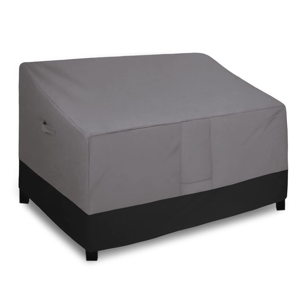 Easy-Going front view showing full loveseat protection and weather defense