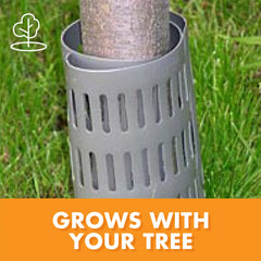EasyFlex protector installed on young tree demonstrating trunk protection