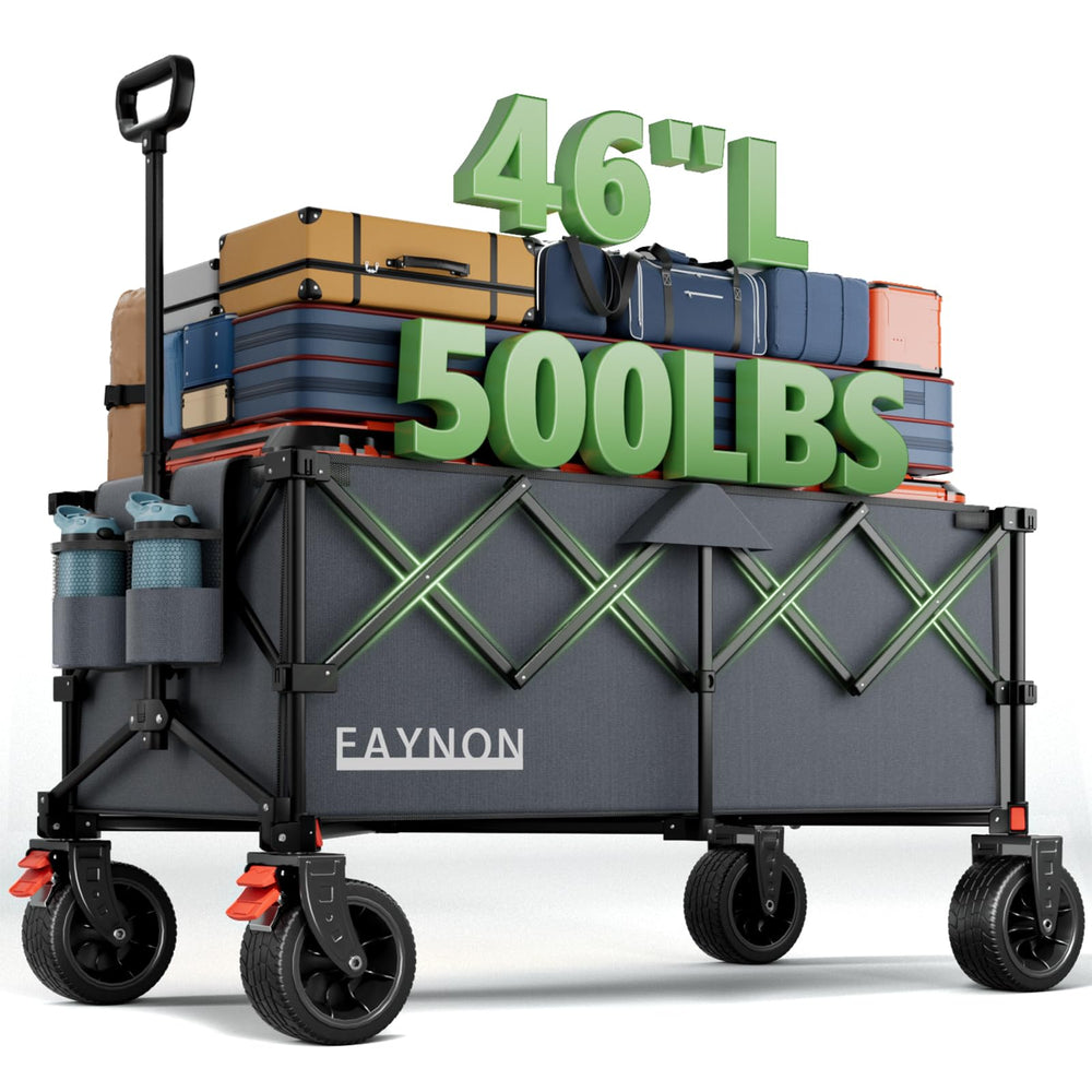 EAYNON front view of wagon unfolded showing large capacity and sturdy frame