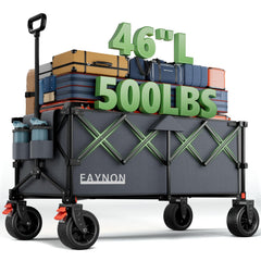 EAYNON front view of wagon unfolded showing large capacity and sturdy frame