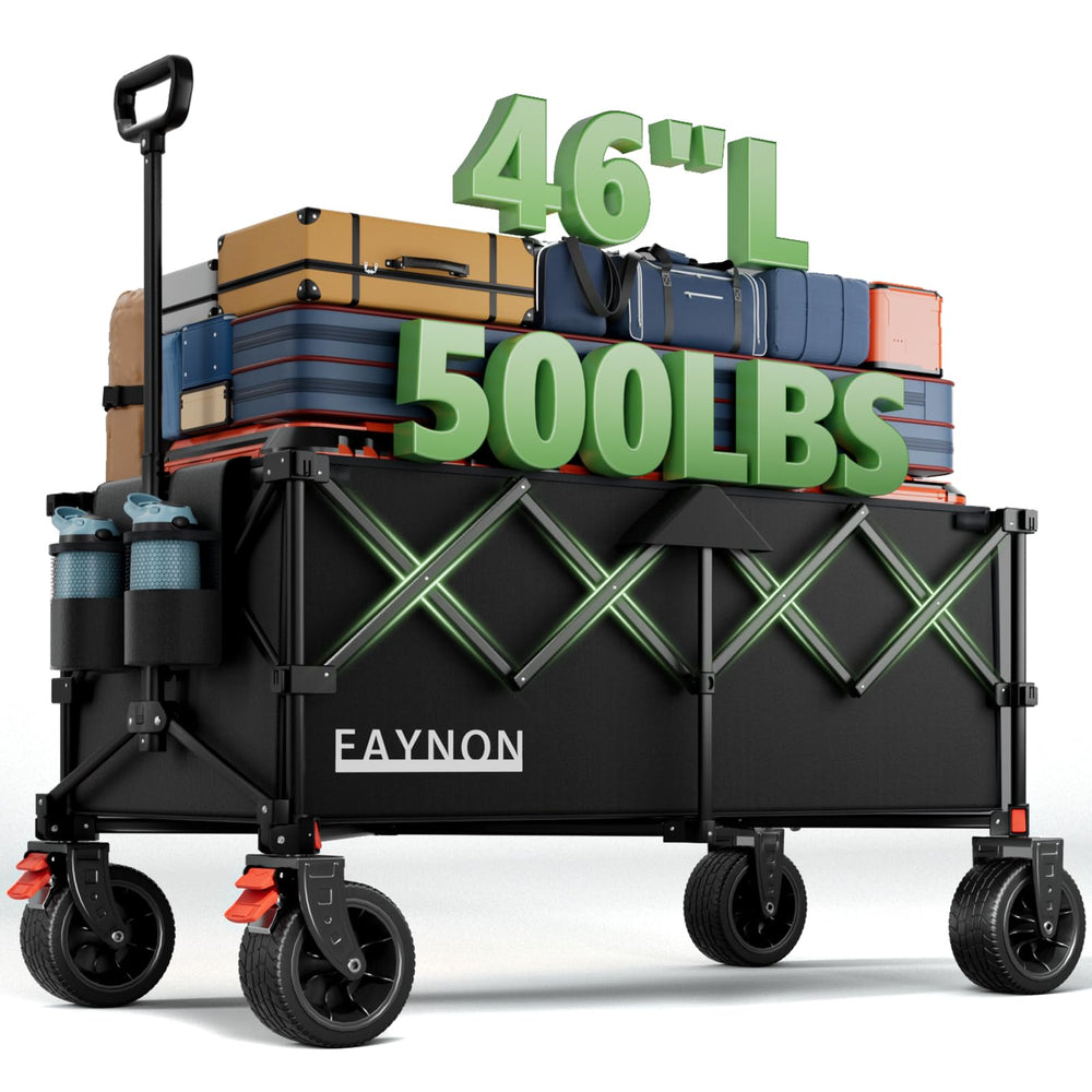 EAYNON front view of wagon showing load capacity and sturdy frame