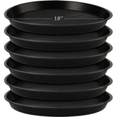 Eccliy front view of six 18-inch saucers showing compact stack and convenience