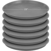 Eccliy front view of 23 inch saucer showing durable design and floor protection