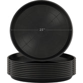 Eccliy front view of ten 25-inch saucers showing bundle and size benefit