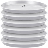 Eccliy front view of six large saucers showing clean design and utility