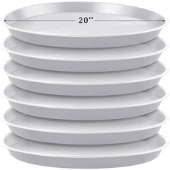 Eccliy front view of six large saucers showing clean design and utility