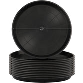 Eccliy front view of 20-inch black saucer showing wide rim and durable surface for protection