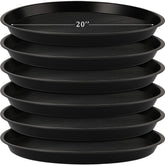 Eccliy front view of six black saucers showing space-saving stack and organized storage