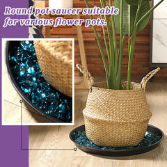 Eccliy saucer supporting a large ceramic planter demonstrating weight capacity