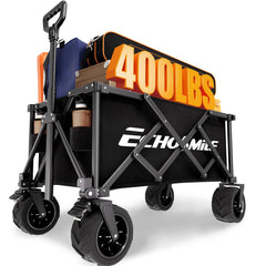 EchoSmile wagon front view showing sturdy frame and storage benefit