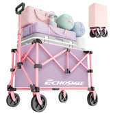 EchoSmile wagon front view showing pink frame and roomy interior for easy hauling