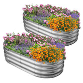 Eclaron front view of oval planter showing sturdy galvanized construction benefit