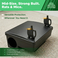 Eco Pro Pest Control open bait station with bait inside for easy refill benefit